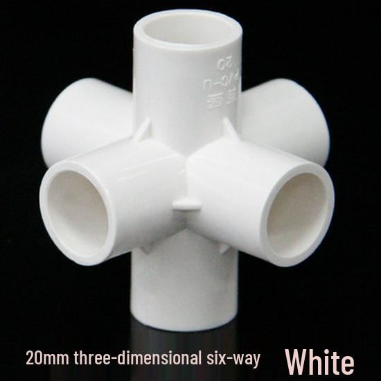 PVC Multi-Way Fittings: 3D Tee, 4-Way, 5-Way, 6-Way, 90° Elbow for Water Pipes (Sizes: 20, 25, 32, 40, 50).