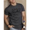 European Size Be the Reason Someone Smiles Today" Men's T-Shirt - Casual Short Sleeve, Breathable Cotton, Geometric Print, Round Neck