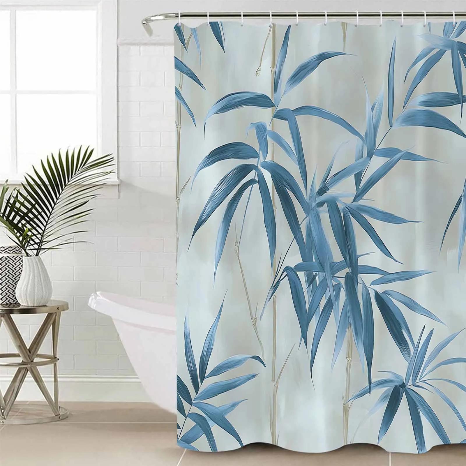 

Modernism Plant Leaf Shower Curtains Waterproof Bath Curtains Home Decor Modern Luxury Bathroom Curtain W60H190(CM)-1 Pcs