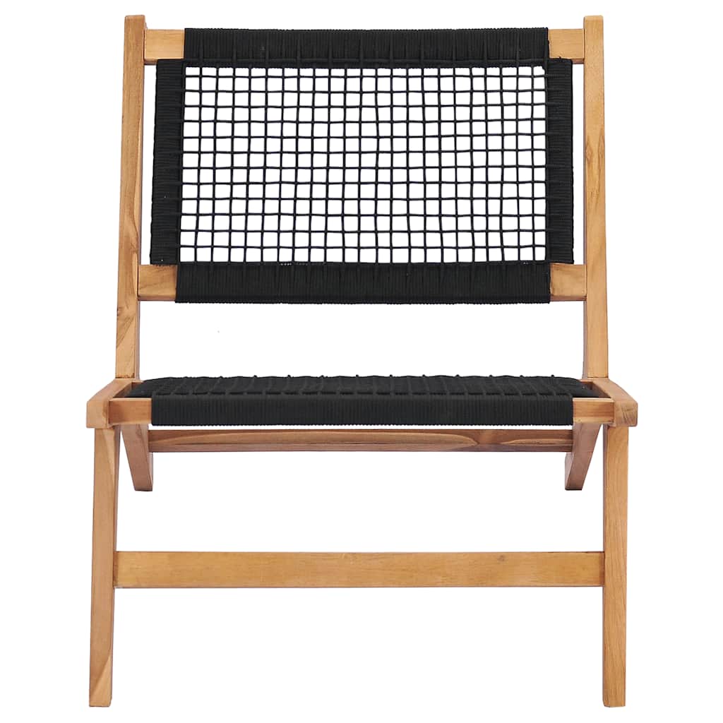 Teak Wood Sun Lounger with Footrest and Rope Design