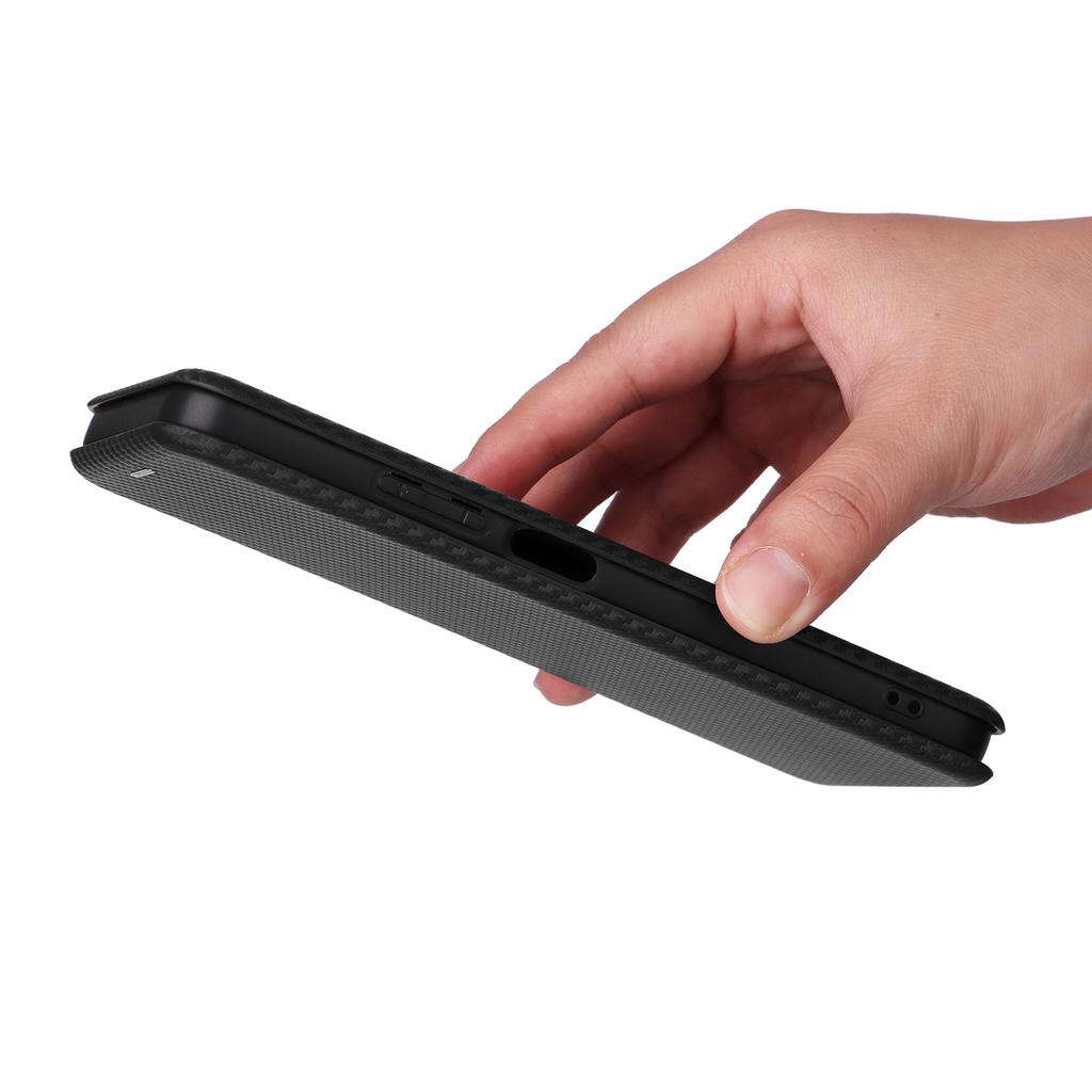 For Oppo A38 4G Case Leather Stand Card Slot Phone Shell with Carbon Fiber Texture