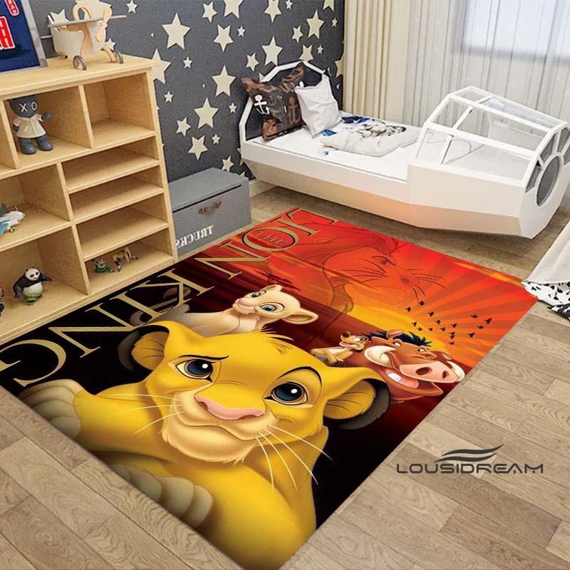 Customizable large Simba Lion King cartoon rug, suitable for living rooms, children's bedrooms, sofas, doormats, and is non-slip