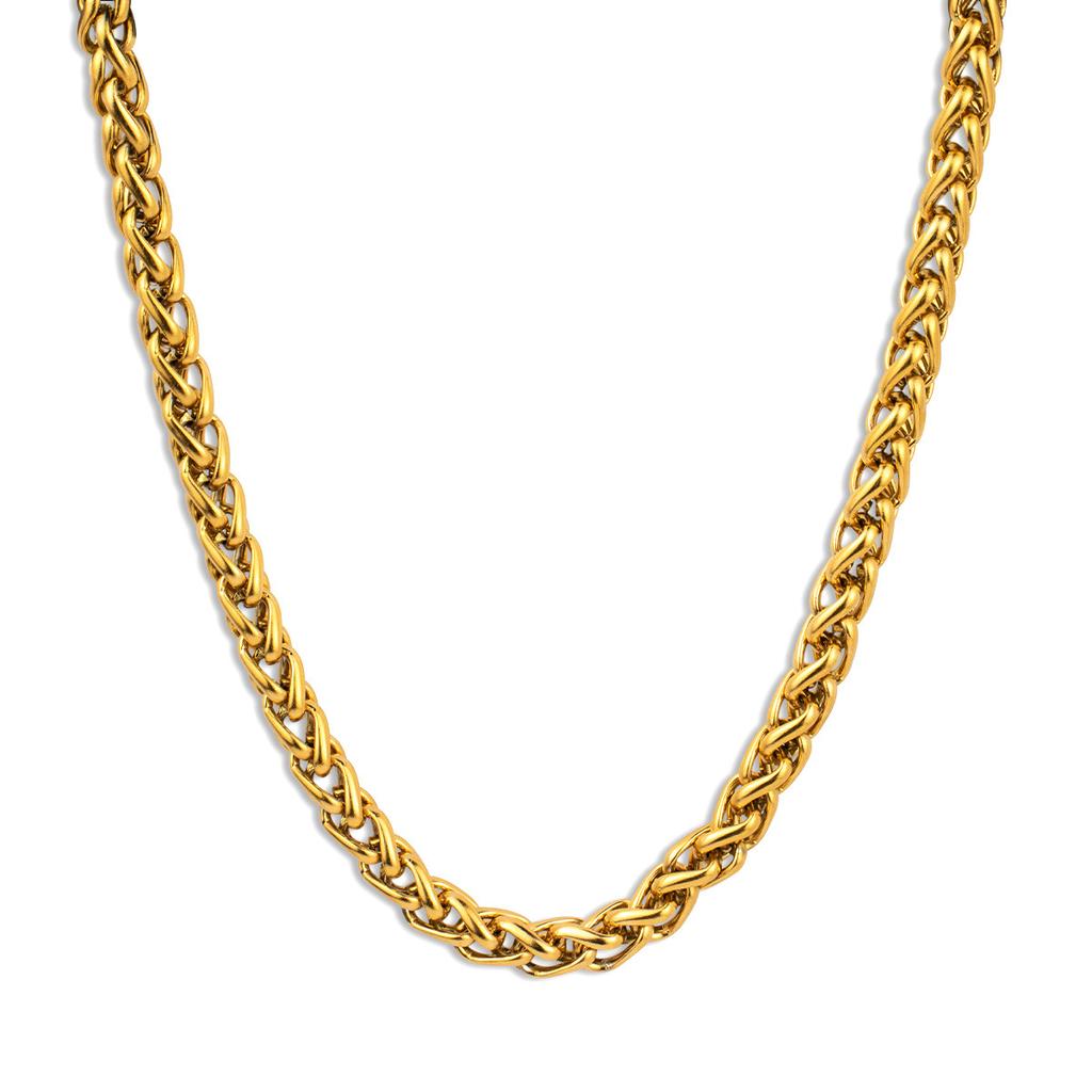 Stainless Steel Keel Chain Necklace Men'S Tide Titanium Steel Flower Orchid Chain Gold-Plated Stainless Steel Sweater Chain