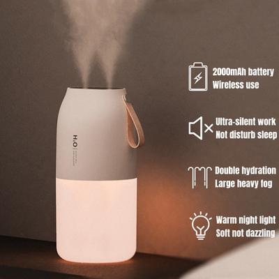 300 ml Dual Sprayer Luftbefeuchter 2000 mah USB Aufladbare Batterie Drahtlose Aroma Nebel Maker Fogger Diffusor Licht Umidificador