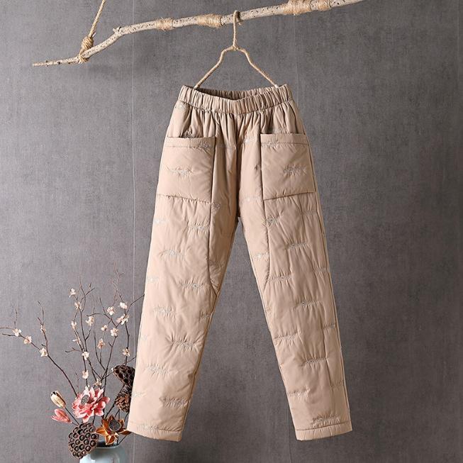 

Легкие хлопковые брюки женские уличные зимние утепленные брюки теплые свободные с высокой талией на застежке из хлопка One size