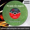350mm Stainless Steel Cutting Disc, 4-Type Thickness, Profile Metal Grinding Wheel for 355/400 Industrial Saw Machines