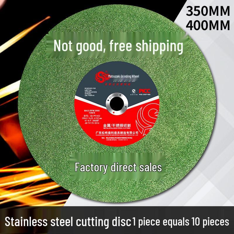 350mm Stainless Steel Cutting Disc, 4-Type Thickness, Profile Metal Grinding Wheel for 355/400 Industrial Saw Machines