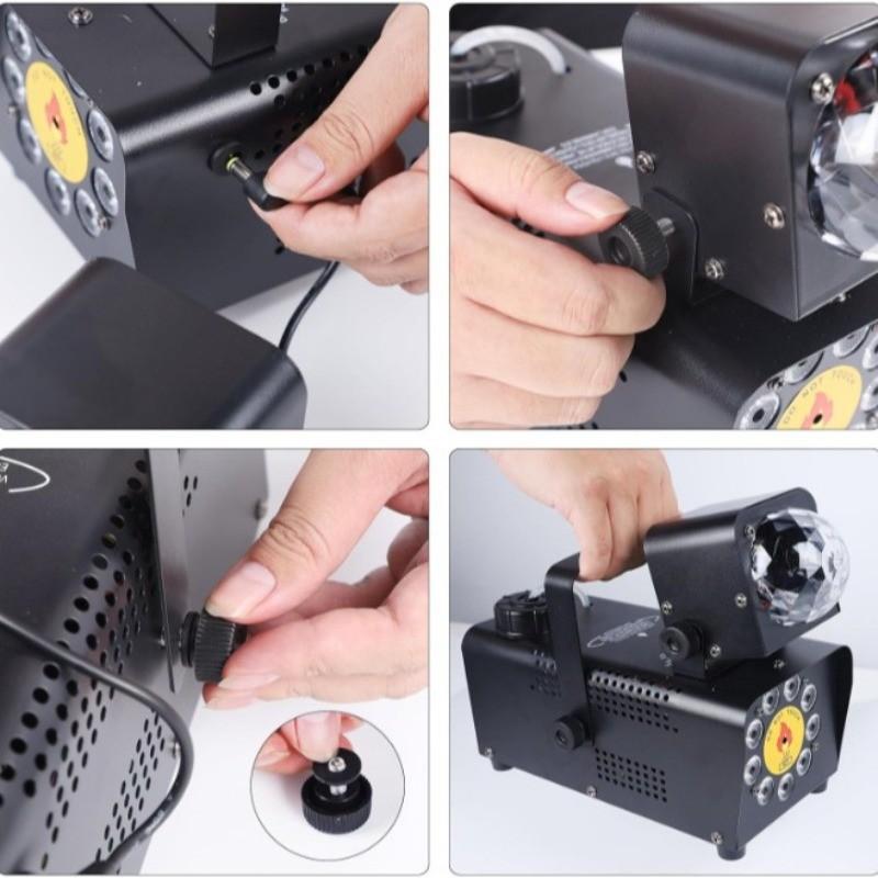400W Mini Remote Control LED Stage Light Handheld Stage Smoke Machine Portable Stage Lighting Smoke Generator