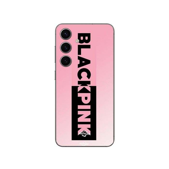 Coque de téléphone - MANIACASE - Samsung Galaxy S25 - Silicone TPU - Noir - Logo Blackpink noir