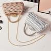 Silver Woman Bag Shine Bling Crown Hasp Diamond Shoulder Bag Crossbody Luxury Designers Rivet Clutch Party Evening Sparkly Purse