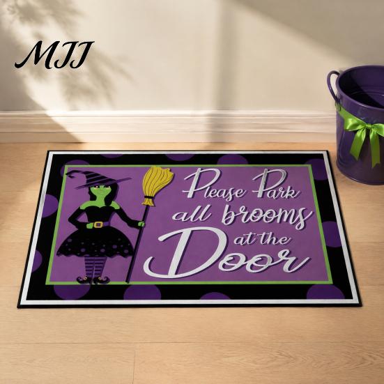 Indoor Balcony Entrance Mat 3D Halloween Rug, Spooky Welcome Absorbent Doormat, Festive Doorway Rug Non-Slip Diatomaceous Earth for Home Bathroom