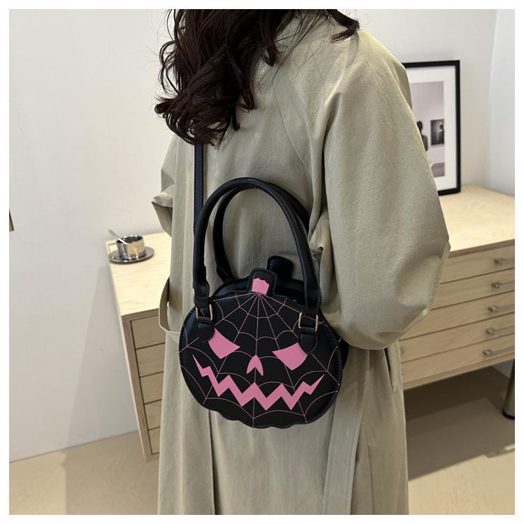 2024 Trendy Cartoon Pumpkin Crossbody Bag: Stylish, Large Capacity, Casual, Perfect for Halloween.
