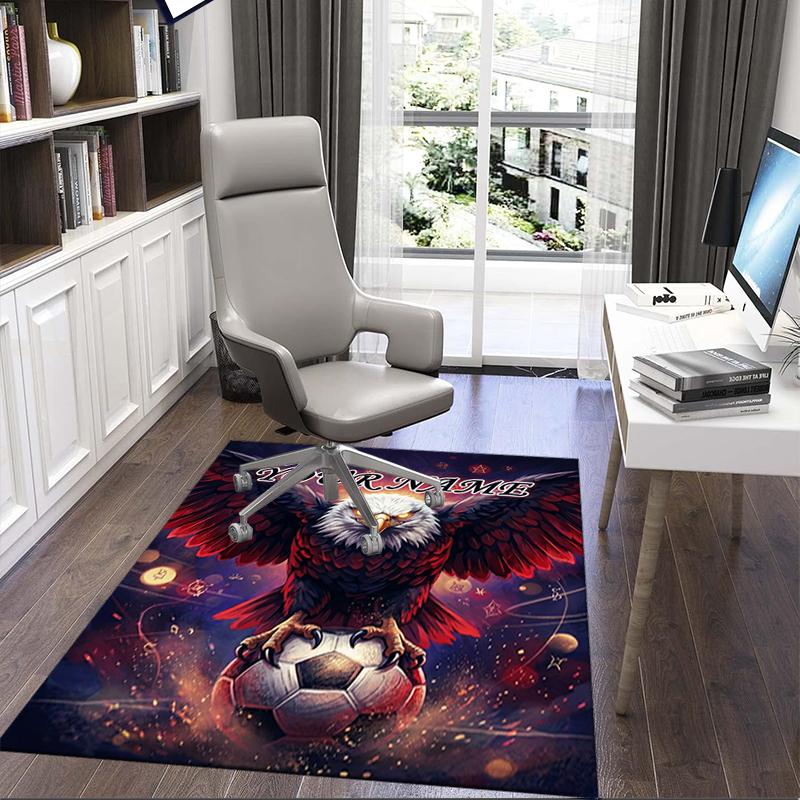 1PC Custom Name Eagle Football Dreams Theme Floor Mat Ideal for Living Room, Game Rooms, Office, Bedroom, Office Floor Mat , Floor Mats for Home