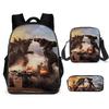 School Season Children's Backpack Primary and Secondary School Students Schoolbag Animation Cartoon Satchel Pencil Case Three-piece Set