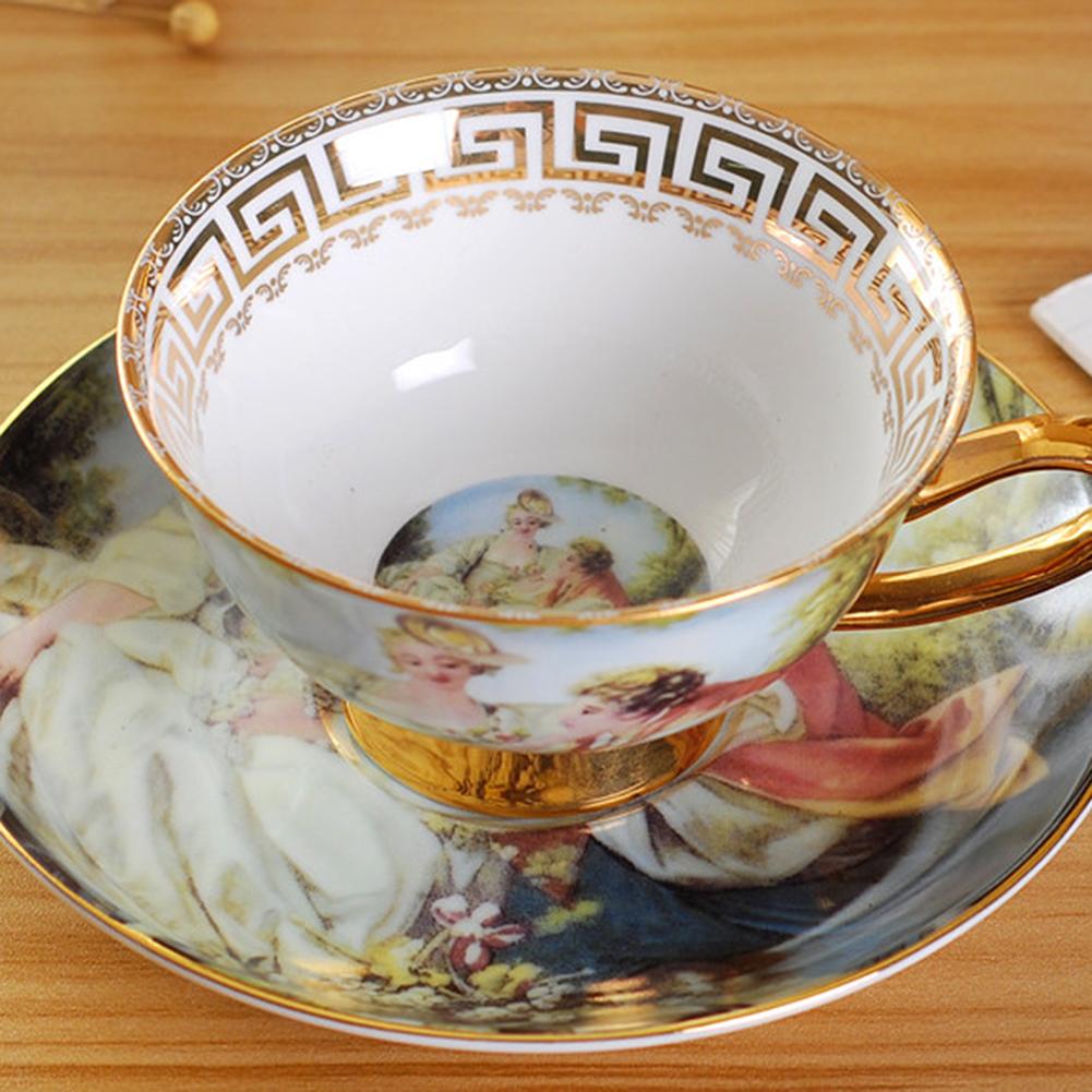 Teacup Saucer Set With Spoon Morning Tea Cup With Handle For Adults