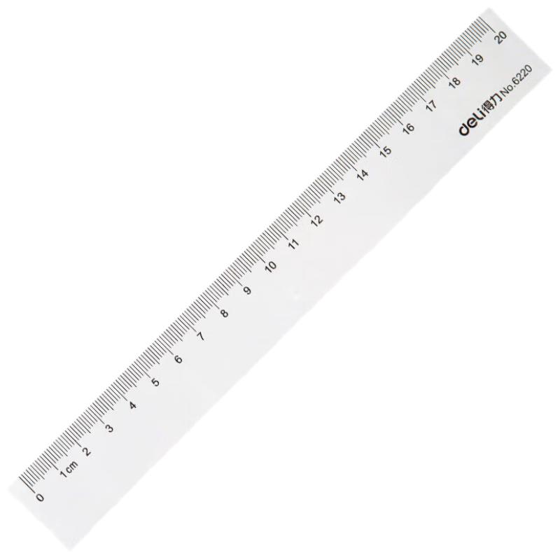 Deli 20cm Transparent Plastic Ruler