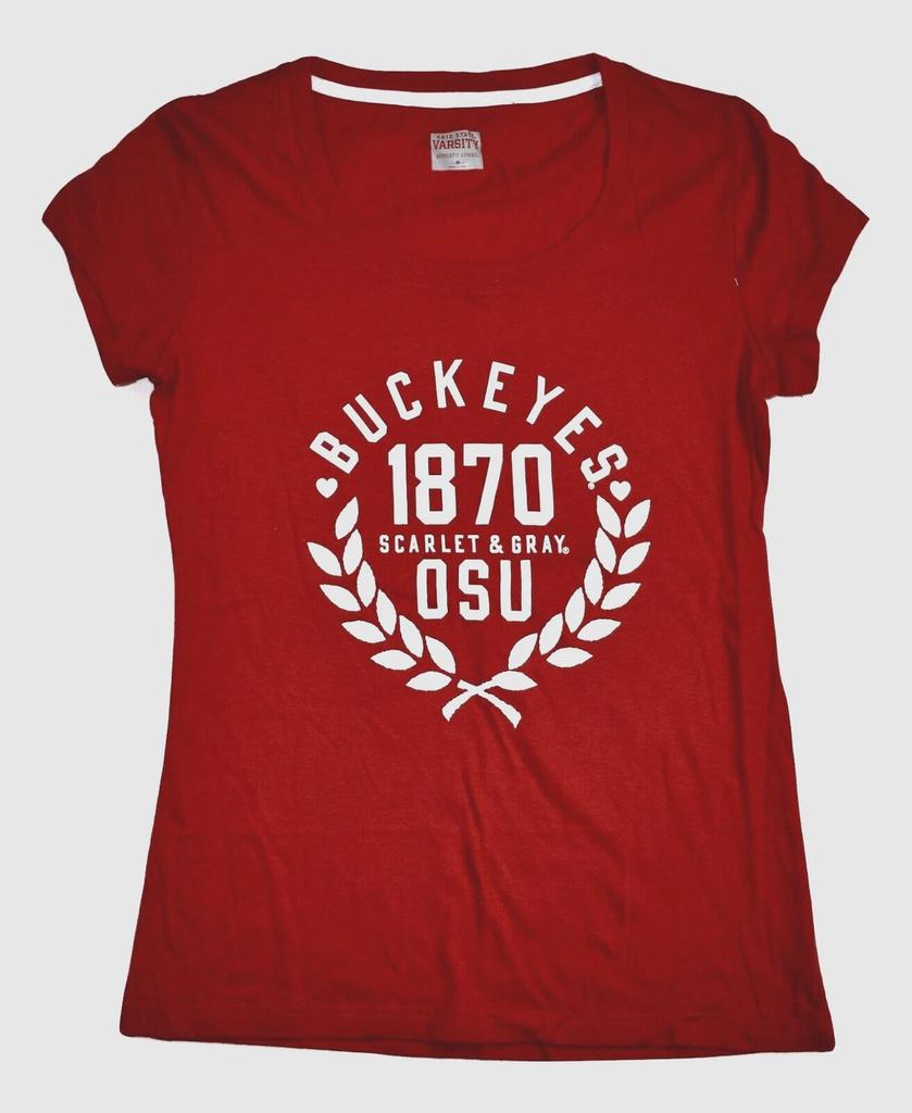 Ohio State Varsity Juniors Ohio State Buckeyes Scarlet & Gray 1870 Shirt New M
