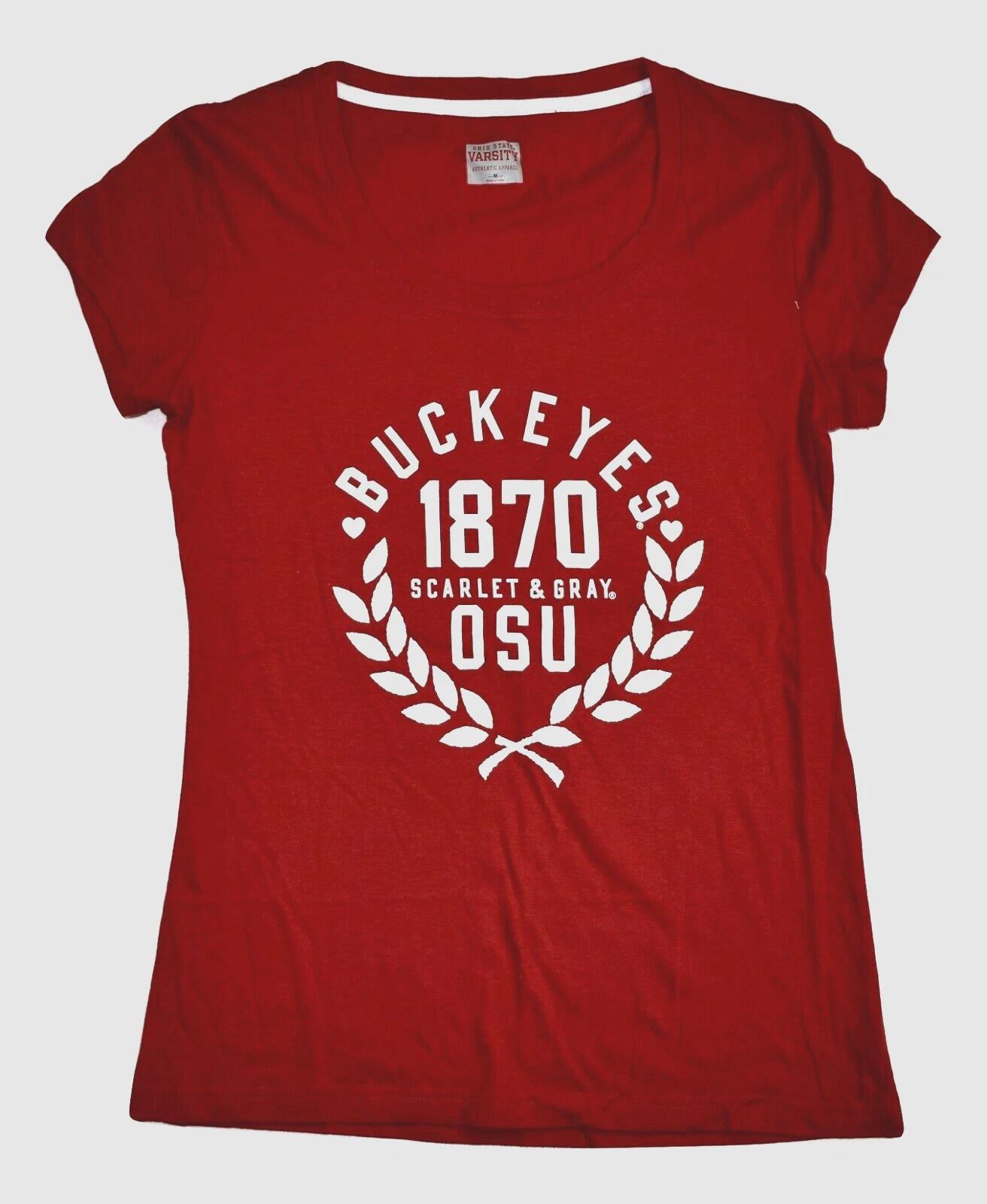 Ohio State Varsity Juniors Ohio State Buckeyes Scarlet & Gray 1870 Shirt New M 4XL