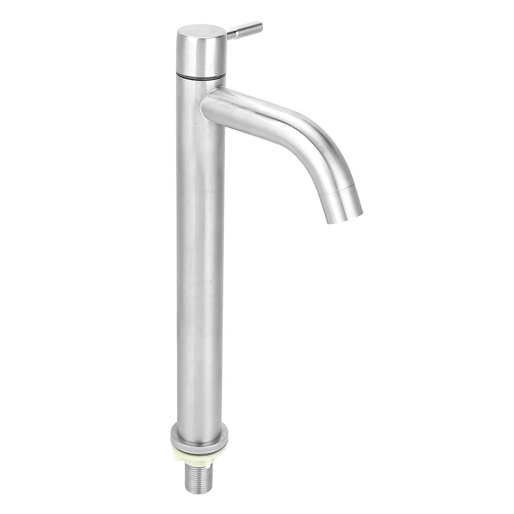 G1 2in Thread Stainless Steel Single Cold Sink Faucet Washbasin Water Tap for Bathroom Kitchen