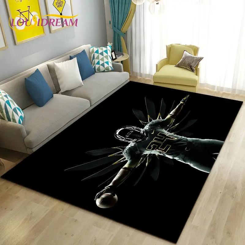 NFL American Football Rugby Area Rug Large,Carpet Rug for Living Room Bedroom Sofa Doormat Decoration, Kids Non-slip Floor Mat