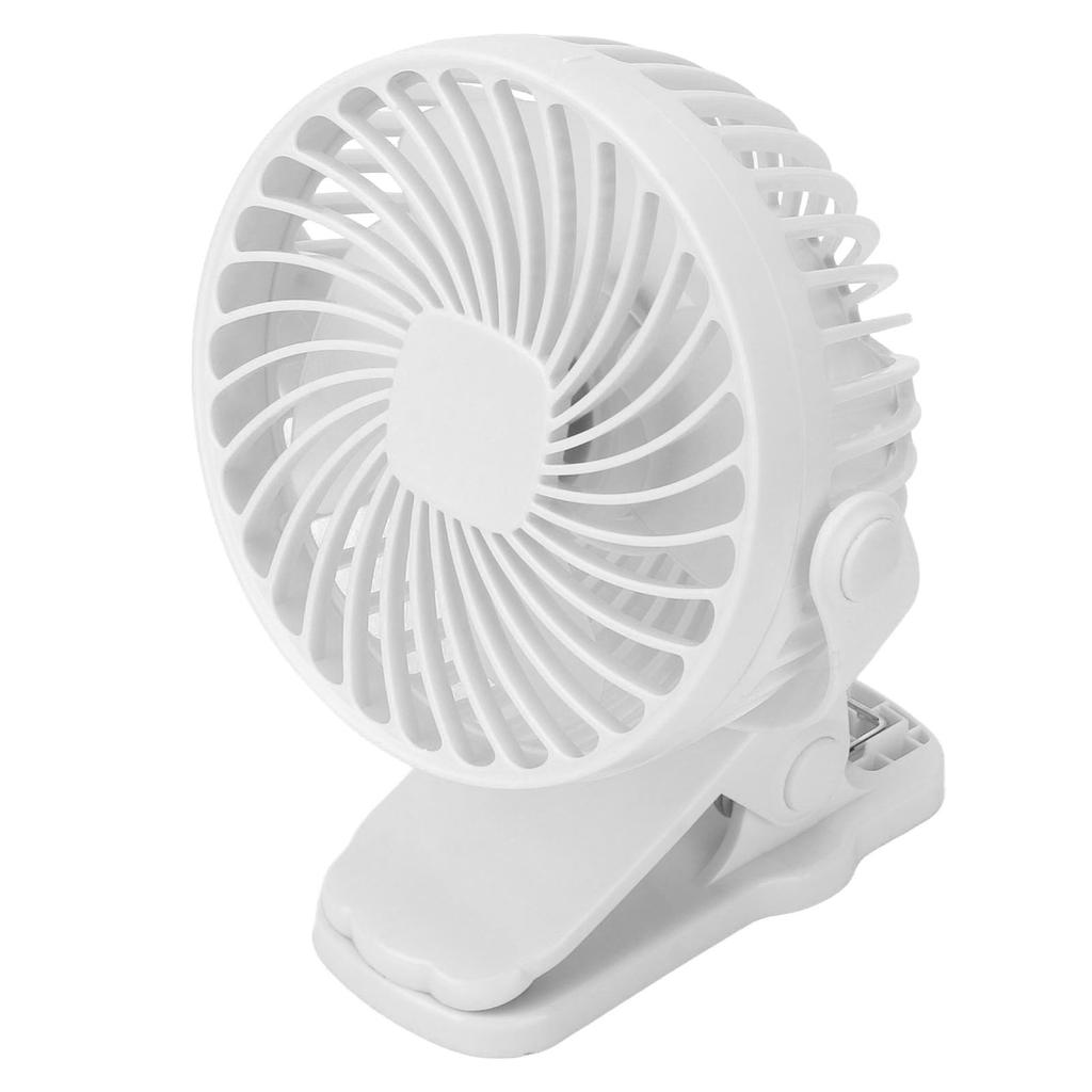 Clip On Fan ABS 720 Degree 3 Gears Noiseless USB Battery Powered Mini Fan for Desktop Office