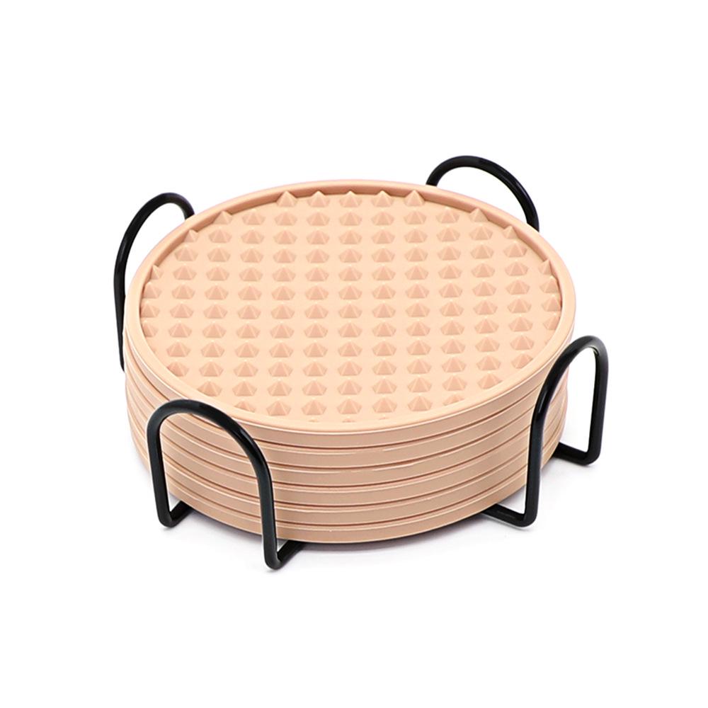 Round Silicone Coaster Set - 10cm Heat Insulation Pads for Tea and Coffee Cups