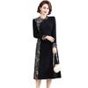 Cheongsam de Estilo Chinês de Primavera 2025 da Mamãe: Vestido Longo Elegante para Mulheres de Meia-Idade
