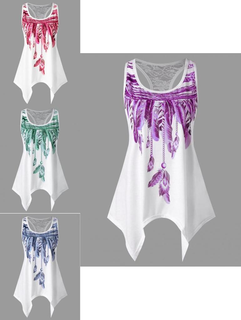 Premium Quality Tank Tops Sexy Women Sleeveless Crop Tops With Cotton Print Lace