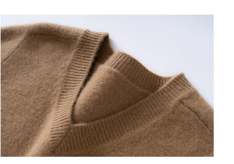 Women's Cashmere V-Neck Slimming Knit Sweater - Warm Autumn/Winter Fashion