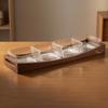 Wood Snack Tray with Glass Bowls Wooden Serving Dishes Appetizer