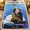 Flannel BlanketBillie Eilish Custom Name Text Personalized Soft Warm Throw Blanket Home Decor Gift