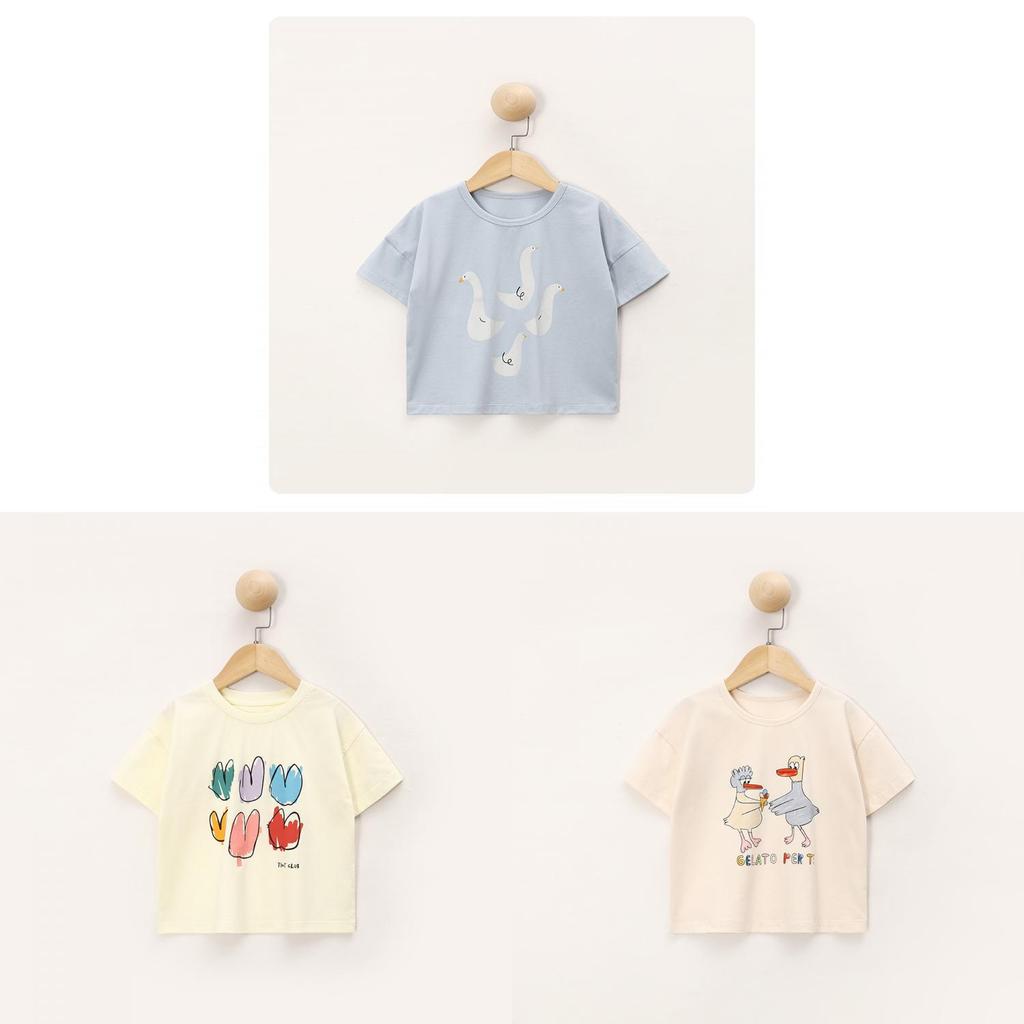 Baby Short Sleeve T Shirt With Cartoon Prints For Toddler Summer Play