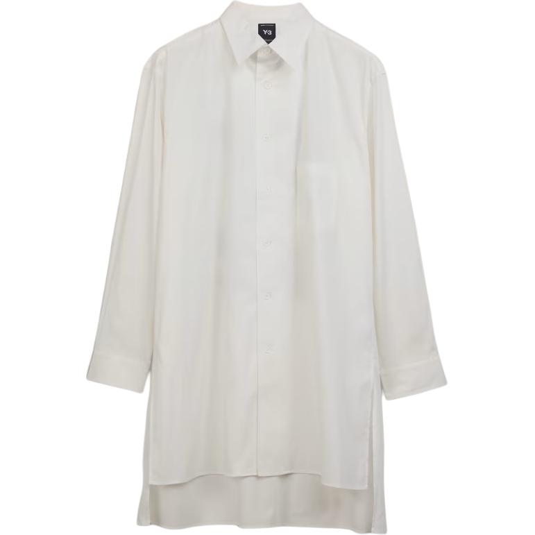 

Y-3 Solid Color Pointed Collar Single-Breasted Loose Mid-Length Long Sleeve Shirt Unisex shirts White JM3202 XS