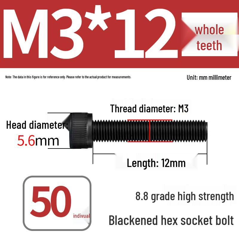 8.8 High-Strength Socket Head Cap Screw Bolt (M4-M20)