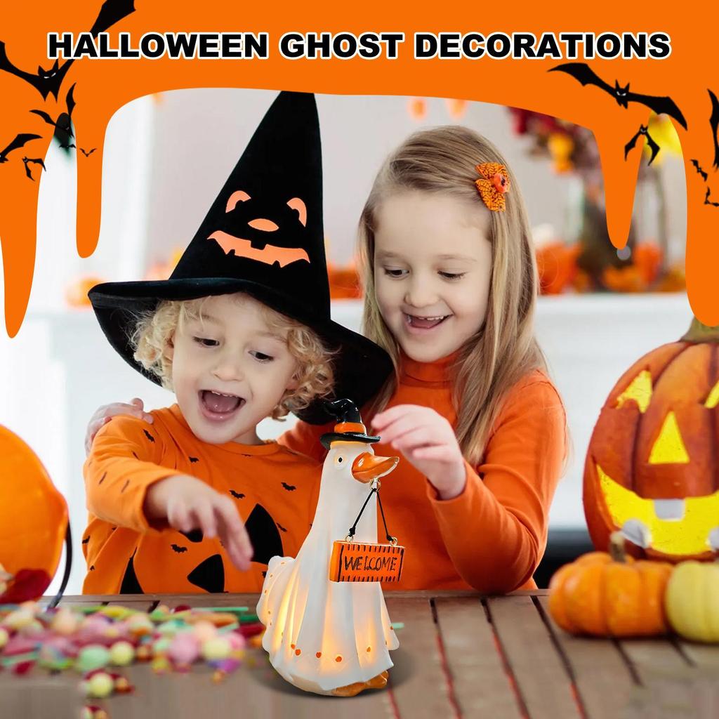 Halloween Ghost Figurine Lighted Spooky Ghost Animal Decor Halloween Decorations Table Centerpieces For Mantel Haunted House