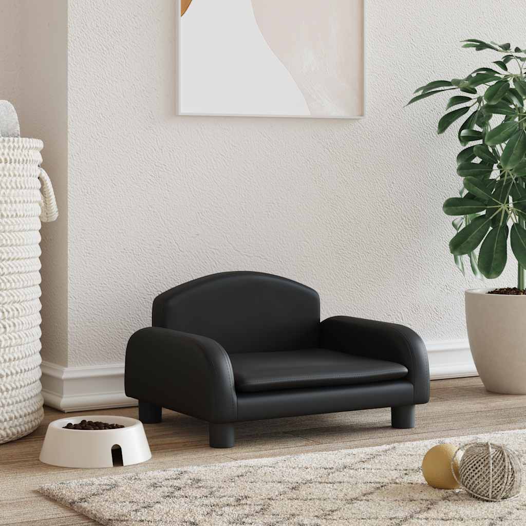 Dog Bed Black 50x40x30 cm Artificial Leather