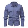 Men's Quick-Dry Ice-Feel Sun Protection Long-Sleeve Shirt for Spring/Summer Outdoor and Workwear, Plus Size Available.