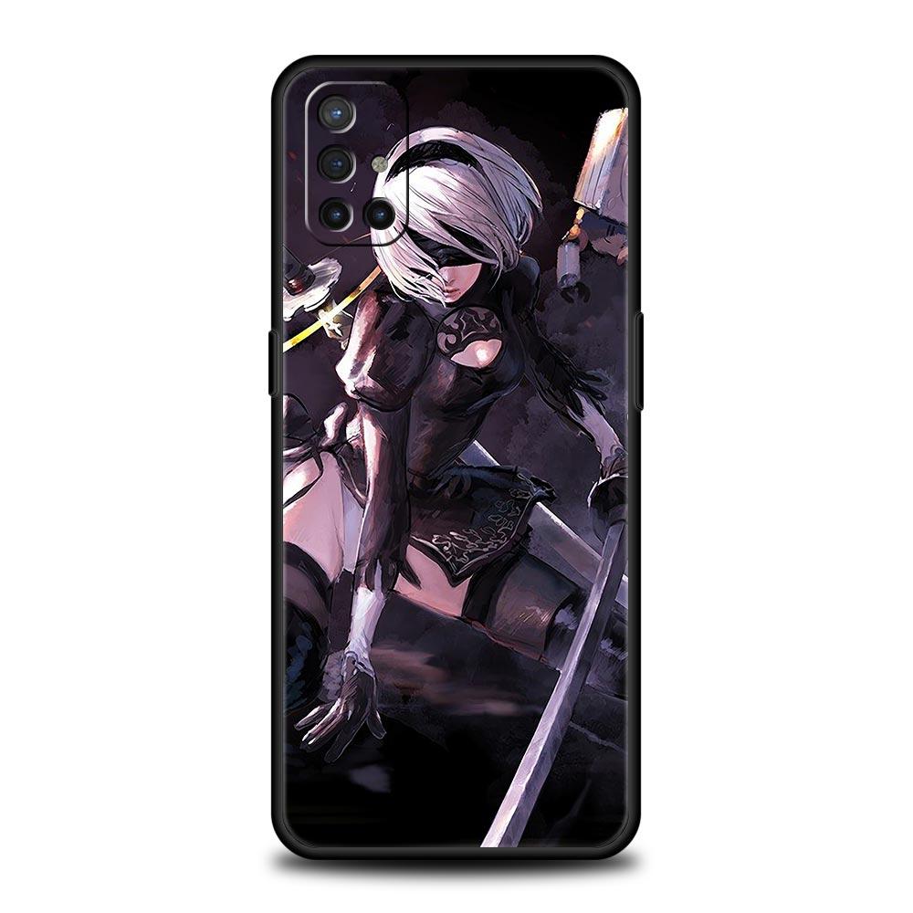 Nier Automata Cartoon For OnePlus 10 Pro 9 8T 8 Nord N10 7 7T 9R Phone Case For 1+ Nord 2T CE 2 N100 N200 Z 5G Soft Black Cover