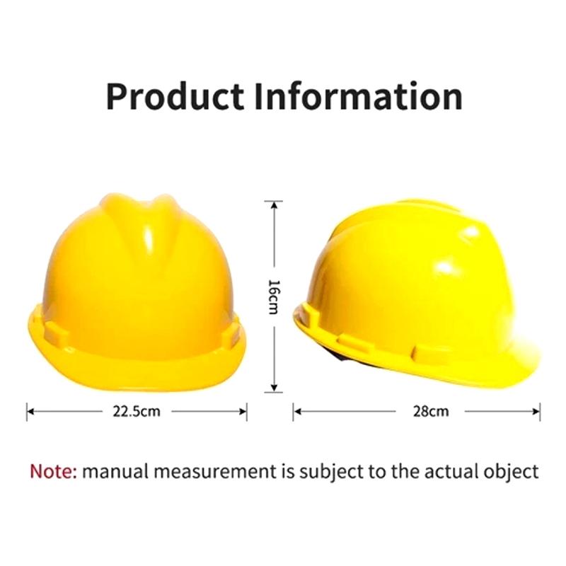 Capacete de Segurança PE em Forma de V Ajustável Fácil de Notar Para Trabalhadores da Construção Capacete Protetor Resistente a Impactos