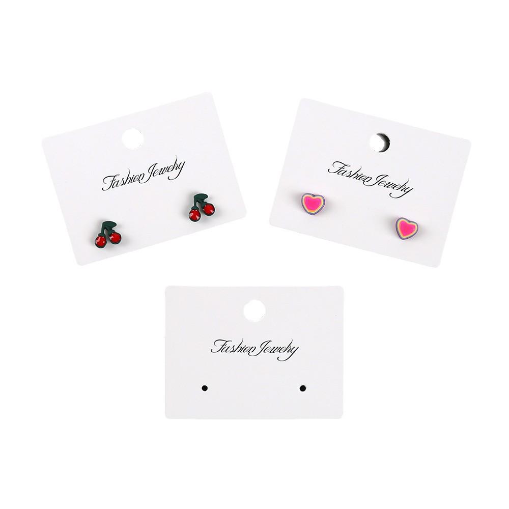 Korean Style 2-Hole Stud Earring Display Card - Simple Packaging Decoration