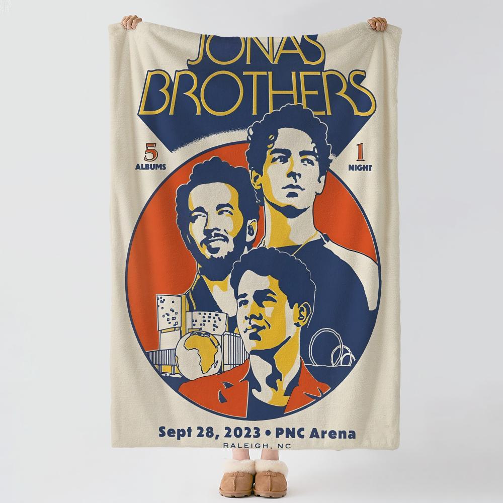 Music J-Jonas B-Brothers Throw Soft Warm Flannel Blanket, Multi-use Throw for Bed Sofa Office, Air Conditioning Nap Blanket