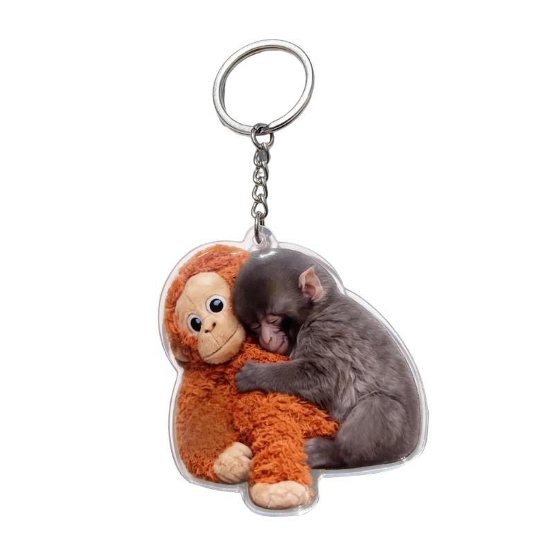 Delightful Acrylic 2D Flat Gorillas Keychain Pendant Ideal For Car Decoration Or Personal Items Backpack Ornament