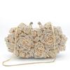 Rose Blume Abend-Clutch Tasche Ausgeschnitten Gold Metall Taschen Für Frauen Geldbörse Und Diamant Handtaschen Weiblich Strass Cocktail-Clutch