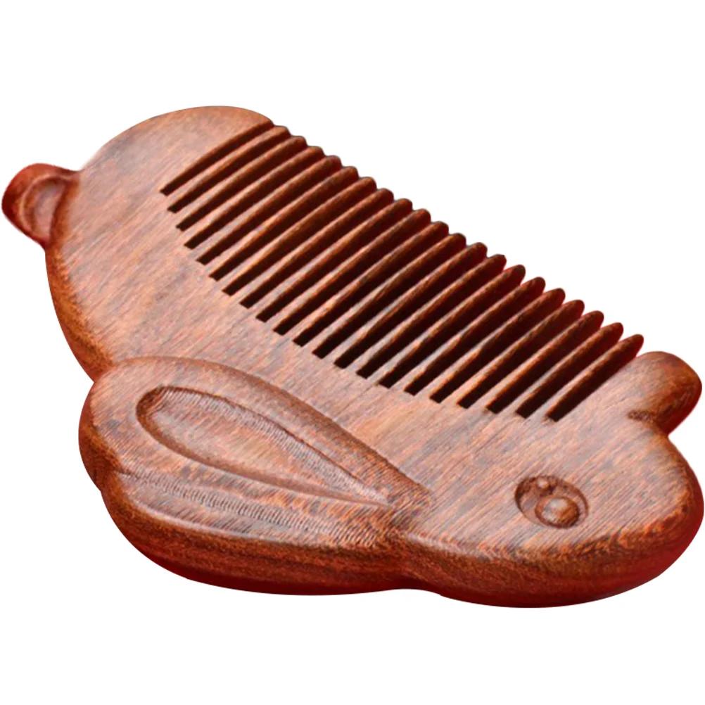 

Thickened Jade Rabbit Sandalwood Comb New Wide and Densely Toothed Comb Creative Ancient Immortal Craft Exquisite Packaging Comb