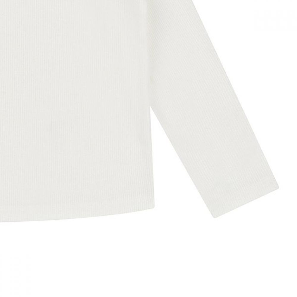 Tiffany Ivory Ribbed Collar T shirT