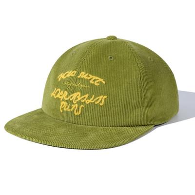 MAGOODGAN Headwear 9313 Corduroy Chain-Embroidered Olive Green Ball Cap