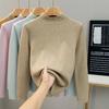 Women's Colorful Dot Yarn Fleece Sweater - Half-High Collar Knitwear for Autumn/Winter