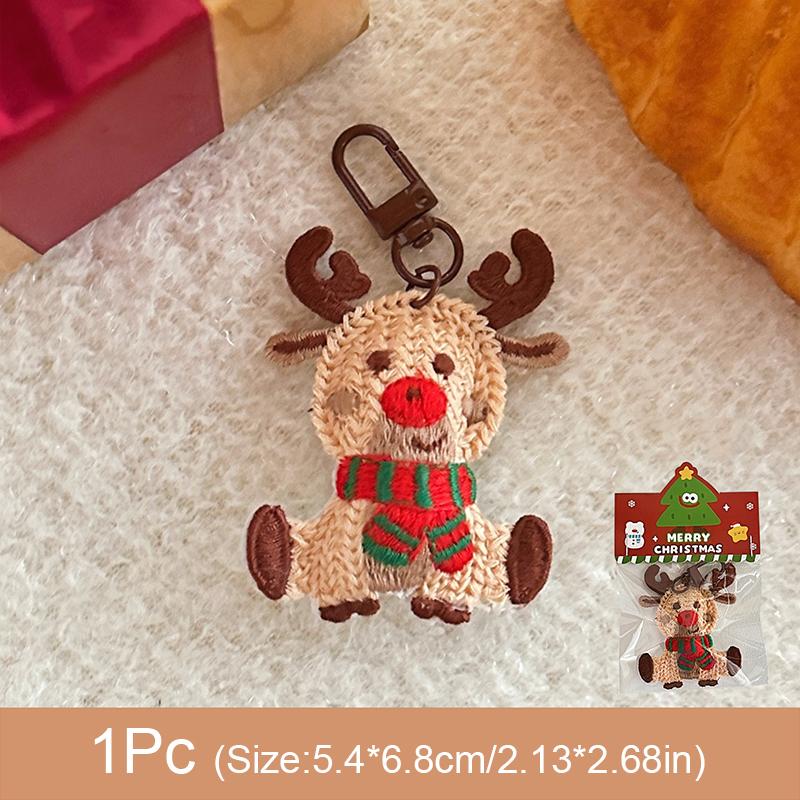 

1 шт. Брелок в форме рождественского персонажа, аксессуар для ключей и мобильных телефонов, подарки для друзей, брелоки, вечеринка, Санта-Клаус, снеговик, Рождество, 6 стилей C