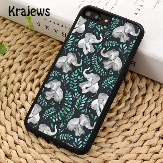 Krajews Animation Animal Elephant Soft Phone Case Cover For iPhone 16 15 SE2020 14 6 7 8 Plus 11 12 13 Pro Max Coque Fundas