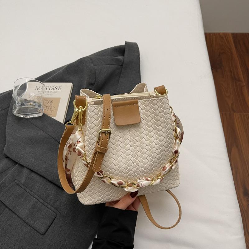 Маленькие ретро-сумки, Женская сумка, Модная сумка через плечо, Модная плетеная сумка-ведро